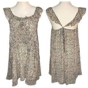 BaeVelly Womens Small Cheetah Print Ruffle Sleeveless Scoop‎ Neck